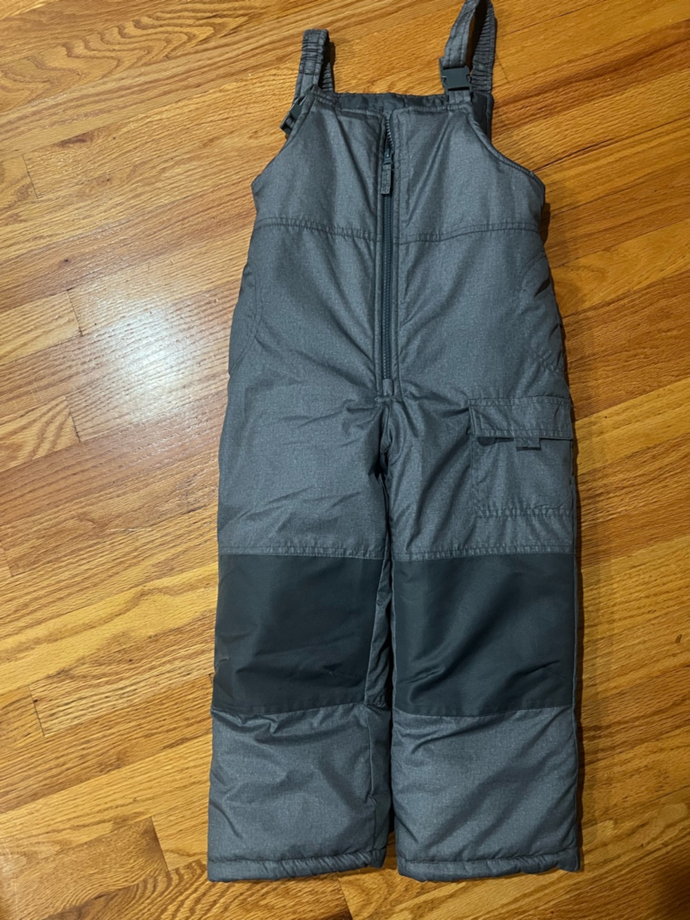 London Fog Boys Two-Tone Gray and Black Ski Bib Snow Pants